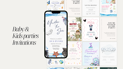 Invitations for Babies & Kids baby shower invitation birthday invitation graphic design invitations kids invitation