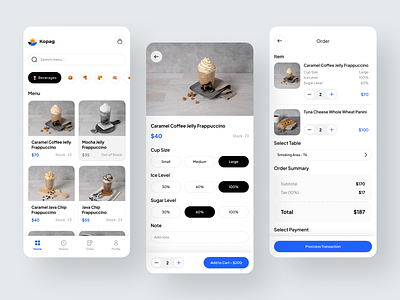 Kopag - Mobile POS App bills buy cafe cash cashier mobile payment point of sales pos pos system pos ui restaurant ui uiux ux