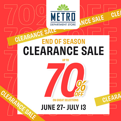 END OF SEASON CLEARANCE SALE JUNE 27 - JULY 13, 2025 clearance sale end of season sale