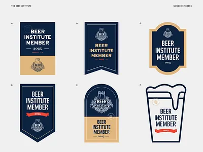 The Beer Institute // Member Stickers art director badge badge design beer design brand design brand identity branding collateral design designer exterior stickers freelance designer freelancer graphic design illustration kansas city designer logo sticker design stickers