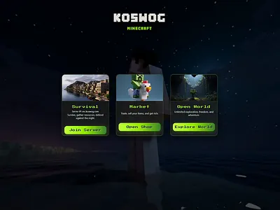 Minecraft Website UI Website game launcher game web ui gaming minecraft ui portal retro ui server ui web design