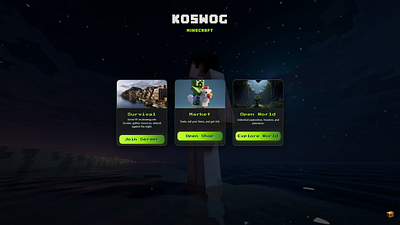 Minecraft Website UI Website game launcher game web ui gaming minecraft ui portal retro ui server ui web design