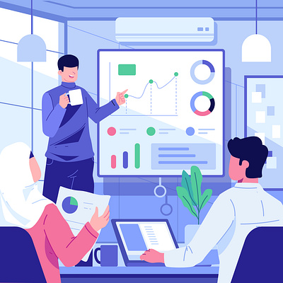 Team & Meeting Illustration asset flat illustration meeting office team teamwork vector