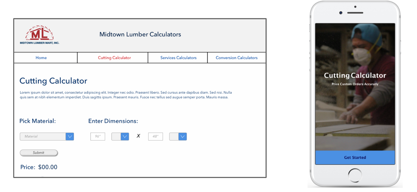 Midtown Lumber Cutting Calculator by Andrew Lee on Dribbble