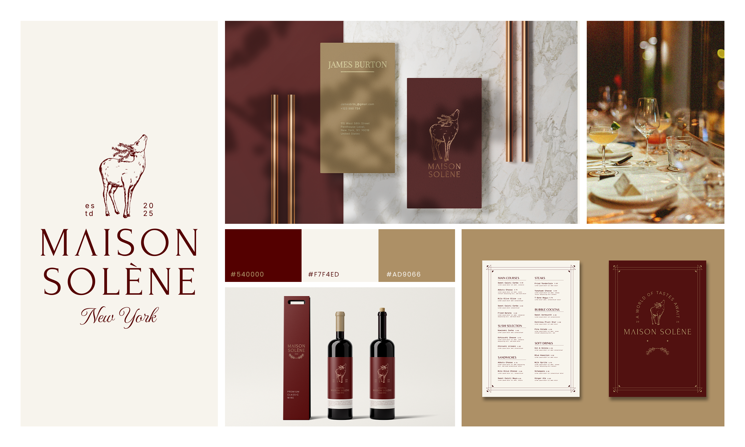 Maison Solène - Luxury Restaurant Branding & Logo Design brand branding classy custom elegant food graphic design hotel identity logo luxury menu minimal modern packaging premium restaurant stylish visual wine