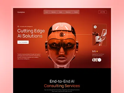 AI Consulting Services Landing Page ai ai consulting service ai experts ai service page ai website consultant landing page landing page design machine learning saas smart technology ui ux web app web design web ui webapp website design