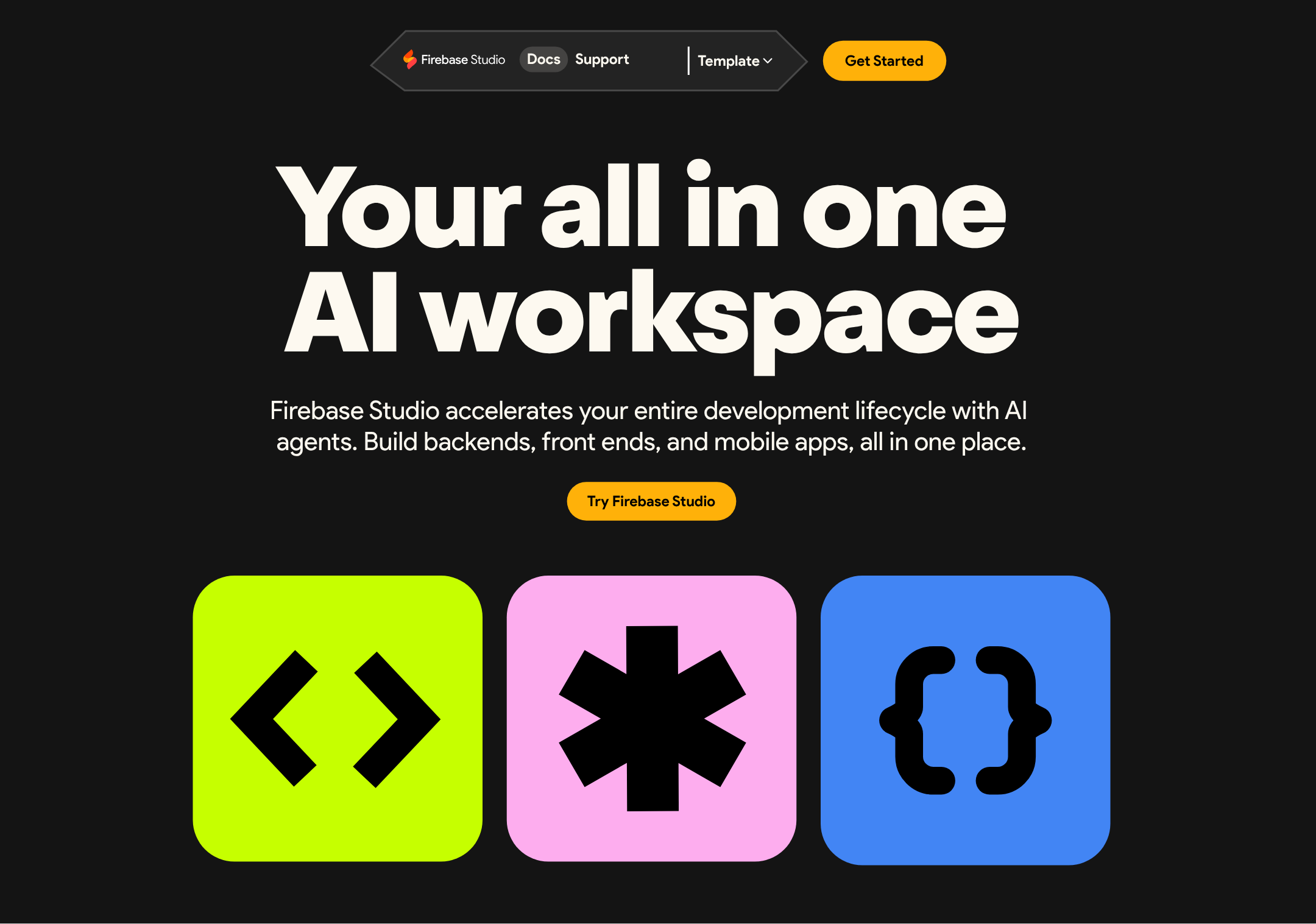 FIREBASE STUDIO HERO SECTION DESIGN firebase studio landing page firebase website design hero section hero section website design landing page ui website design