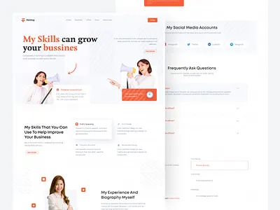 Landing Page Profile - Myblog biodata blog clean home page landing page landing page design profile ui ui design ux web web design website website design work