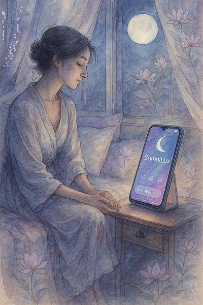 Illustration Design SomniLux Dreams Moonlit Reverie graphic design illustration ui