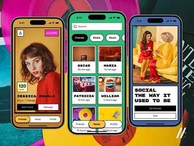 Social Network Mobile iOS App Design android app app design app design concept app design template chat dashboard dashboard design design ios mobile mobile app mobile ui modern design online retro social network soicial ui ux