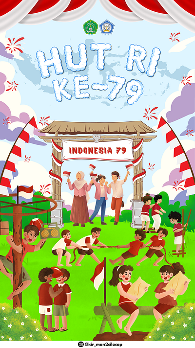 Poster Kemerdekaan. 3d graphic design