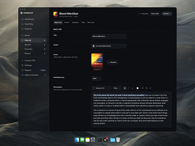 CMS settings — Untitled UI cms dark mode dark ui form product design settings sidenav ui design user interface