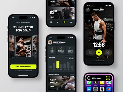 Derofit - Fitness Mobile App Animation 🔥 after effect animation app barbel crossfit dynamic dynamic island fitnes fitness gym healthy interaction island mobile planner principle prototype sport ui workshop