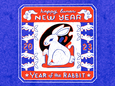 Happy Lunar New Year - Year of the Rabbit 2023 art artist artwork digital art digital illustration digital painting handlettering illustration lettering lunar new year year of the rabbit