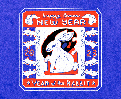 Happy Lunar New Year - Year of the Rabbit 2023 art artist artwork digital art digital illustration digital painting handlettering illustration lettering lunar new year year of the rabbit