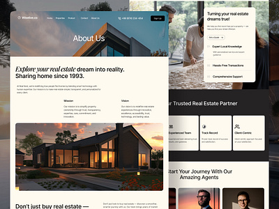 Real Estate About Us Page Design about us about us page apartment booking booking website listing website product design property property listing real estate real estate designer real estate landing page real estate website search property single page ui ux web design web page website design