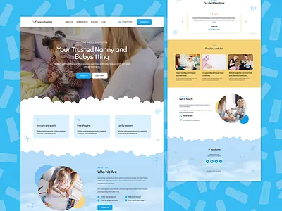 Nannies You Can Trust. A Website That Shows It. aesthetic bold clean desktop design homepage landing page minimal modern portfolio responsive design saas startup typography ui design ux design web design website design