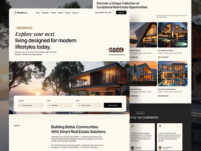 Real Estate Website Design apartment booking booking website buy home designer landing page minimal design product design property listing real estate real estate landing page real estate website rent search listing search property ui uiux ux web design web page website