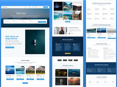 Sailor - A Luxury Yacht Rental Website customwebsite luxury travel modern web design ocean sailor website design uiux web development webdesign website yacht booking yacht rental website