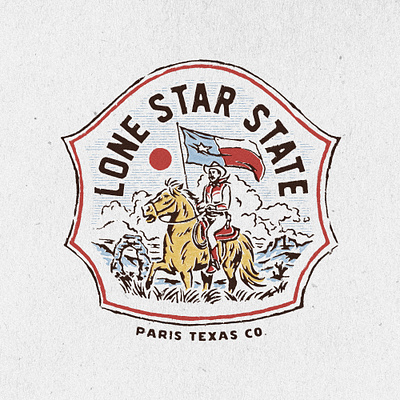 Lone Star State badge design cowboy desert horse illustration lone star texas vintage