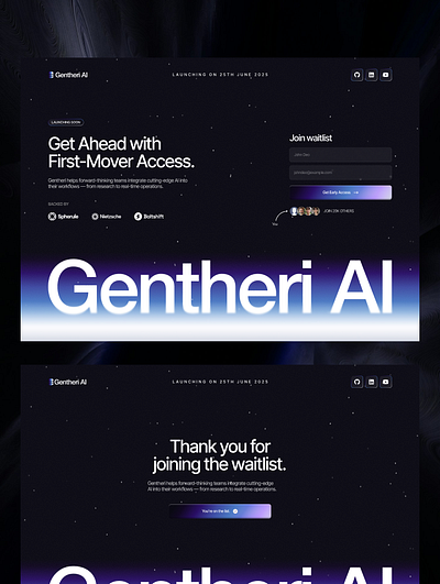 Waitlist Template with Thank you page for Webflow and Framer design figma framer free template graphic design landing page template ui waitlist web design webflow