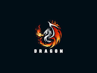 Dragon Logo animal animal logo animals brand branding dragon dragon logo fire dragon logo logo design top dragon top logo