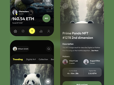 Nft Marketplace App app app design awe biding crypto home ios mobile app nft nft app nft marketplace ui