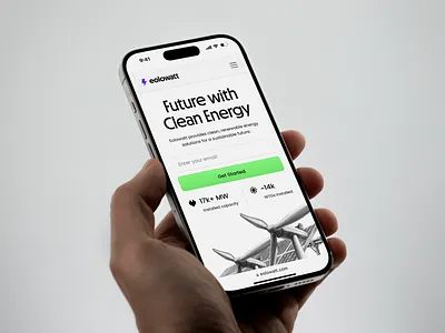 EoloWatt. Renewable energy mobile alternative energy eco green energy ios landing mobile renewable energy solar energy sustainable energy web wind energy zero emissions