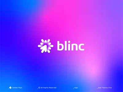 Blinc logo design app branding bright clean fireworks graphic design icon idea illustration light logo minimalist modern smart spark startup symbol technology