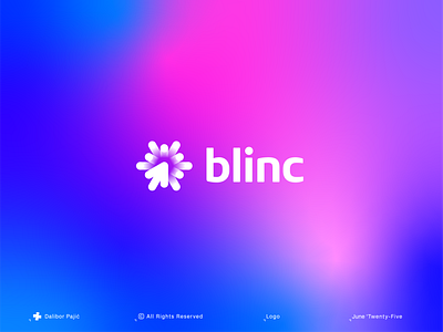 Blinc logo design app branding bright clean fireworks graphic design icon idea illustration light logo minimalist modern smart spark startup symbol technology