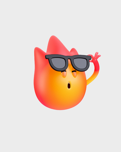 It's getting hot 3d branding cgi character design emoji foreal illustration logo