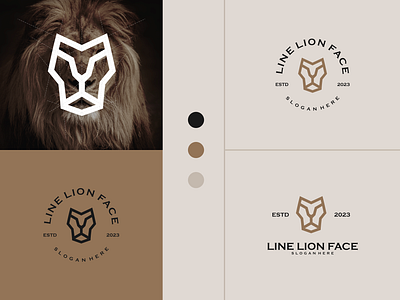 Line Lion Face Logo animals branding corporate branding design elegant graphic design grid illustration inspirations line lion logo logodesign minimal presentation simple vector