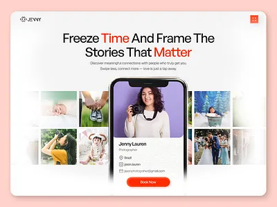 Photographer Portfolio Website - Hero Section clean landing page minimal personal portfolio photo photographer photography photography portfolio portfolio portfolio website ui ui design uiux web design website website design