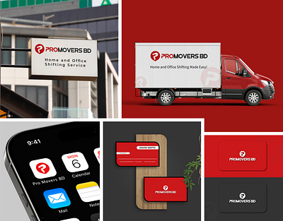 Pro Movers Bd Logo – Minimal Logo for Shifting & Moving Brand adobe illustrator branding graphic design graphic designer lamia akter pro movers bd