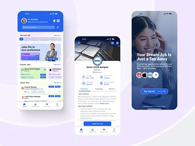 Job search app—modern and simple app design figma job app mobile app ui ui design uiux ux