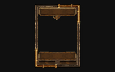 Steampunk Theme Card Template 2dartist boardgame branding cardgame design gameassets graphic design illustration logo ui