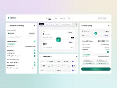 IWIN - Crypto Swap Platform banking crypto crypto swap crypto website cryptocurrency website defi defi landing defi website defi website design financial fintech landing page saas solana startup token trading uniswap web design website