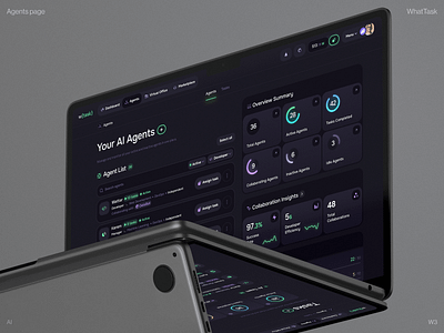 WhatTask: AI Agents Management ai app design ai assistant ai dashboard ai fintech ai platform ai startup ai technology artificial intelligence automation crypto app dashboard ui defi etherium finance platform product design saas dashboard tasks token web3 design