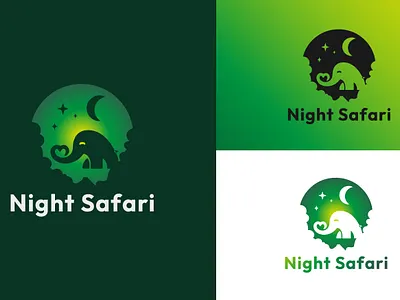 Night Safari (Negitive Space Logo) branding business logo company logo creative logo custom logo design elephant logo graphic design logo logo design logo maker logo redesign minimalist logo minimalist logo design modern logo negative space negative space lgoo night logo redesign vector