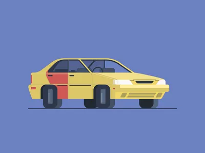Better Call Saul – Stylized Car Illustration 2d car 2d design better call saul blue car car illustration character design flat design illustration minimalistic pop culture retro sandro stylized illustration tv series vector car vehicle vehicle illustration yellow