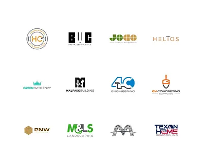 Logo Designed for Construction Industry Vol-2 carpenter cement concrete construction dynamic flat garden handmade handyman home lawn lettermark logo minimal mining modern plumbing sewerage symbolic window