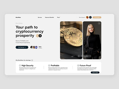Cryptocurrency exchange website graphic design ui