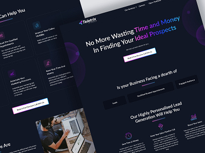 Teletrix - Digital Marketing Agency Landing Page cyberxdigital landing page saadmanzoor ui ux