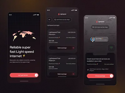 Light Speed Internet Provider App Design app ui design figma ui interface design internet provider mobile app ui ui design