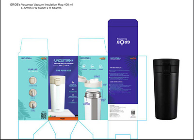 Package design for vacuum insulation mug branding design graphic design illustration logo typography