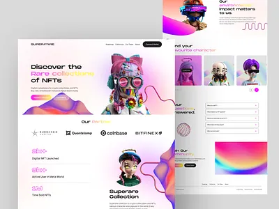 Non Fungible Token (NFT) branding design homepage homescreen landing page landing page website landingpage minimal nft nft landing page non fungible token study case ui ui designer uiux use case study user interface user interface design web design website