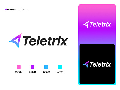 Teletrix Logo Design brand identity cyberxdigital logo logodesign saadi1191 saadmanzoor