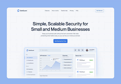 SafeGuard Hero Section Prototype design figma motion motion graphics product design prototype saas ui ux web design