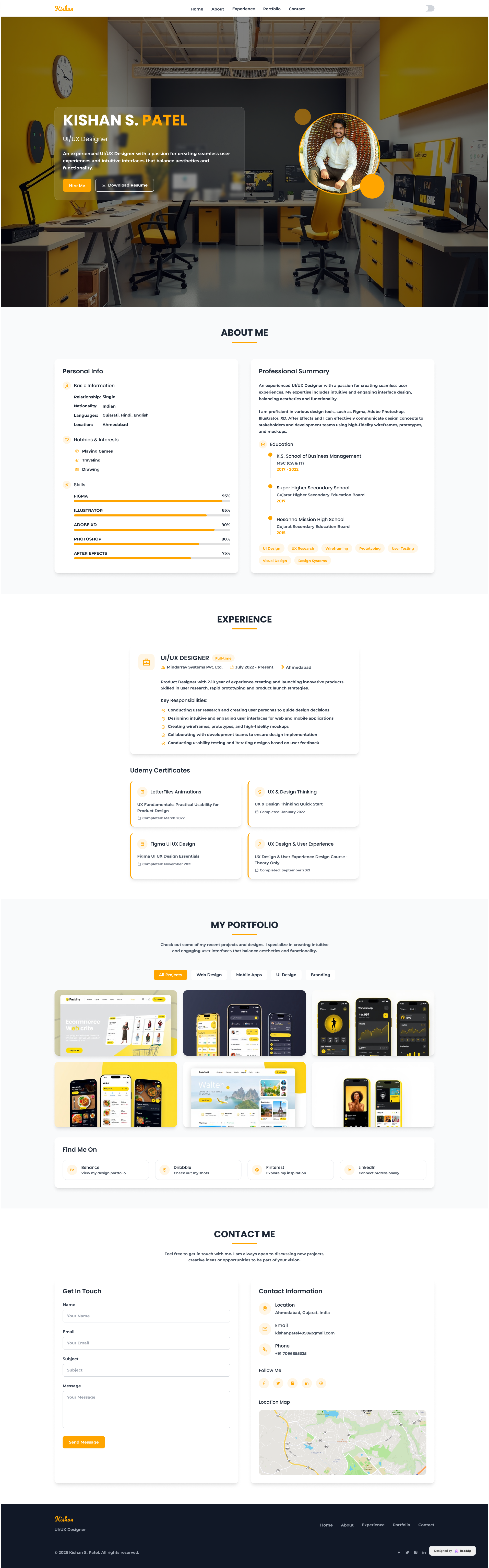 AI-Generated Portfolio Website Mockup in Figma – UI/UX Designer branding design figma graphic design illustration logo ui ux vector webdesign