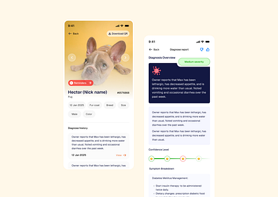 Pet care Mobile App app ui design figma design interface design modern app design modern figma design pet app pet care app ui ui design